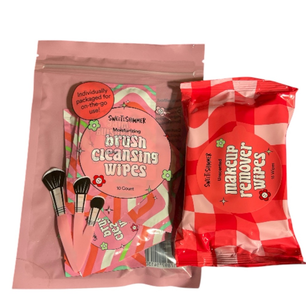 Sweet and Shimmer Brush Cleansing Wipes and Makeup Remover Wipes